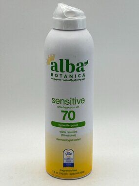 Alba Botanica Sensitive Broad Spectrum SPF 70 Sunscreen Spray (5 fl oz)